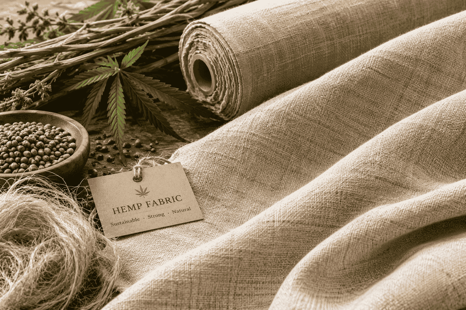 Hemp Fabric – natural woven hemp textile