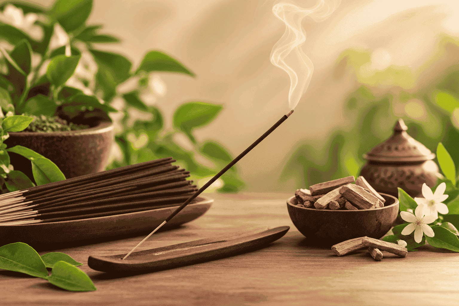 Hand-rolled organic incense sticks